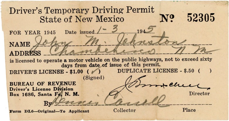 New Mexico Driver's and Operator's Licenses